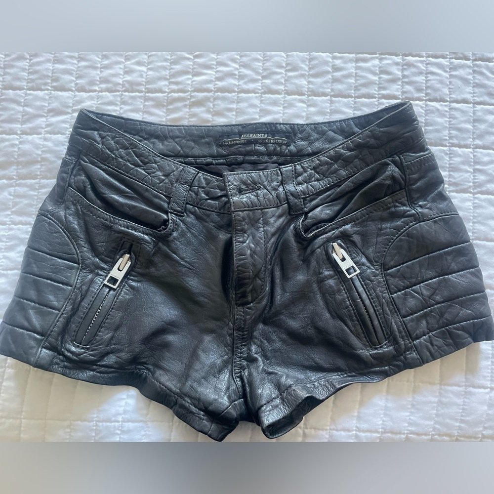 All Saints REAL leather shorts. Size 2.